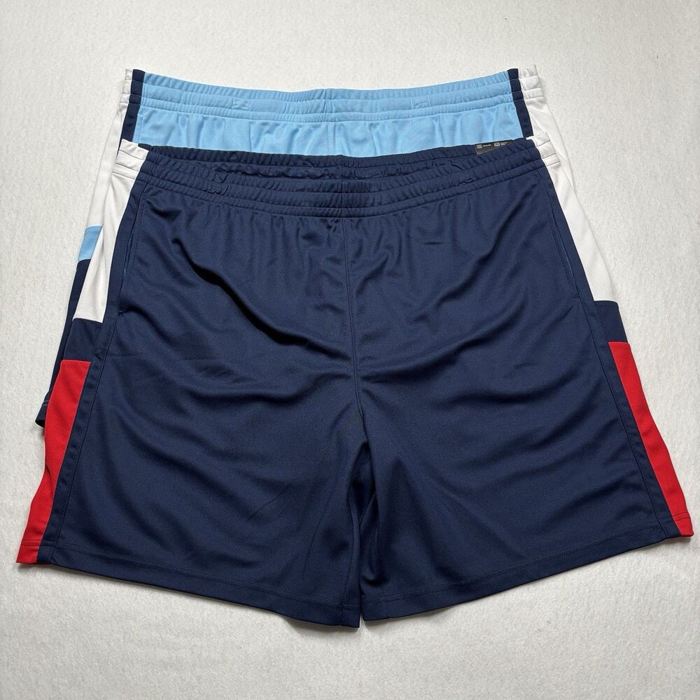 NWT Xersion Men’s Athletic Shorts Navy & Light Blue Sz / LOT OF 2 / Sz 4XLT